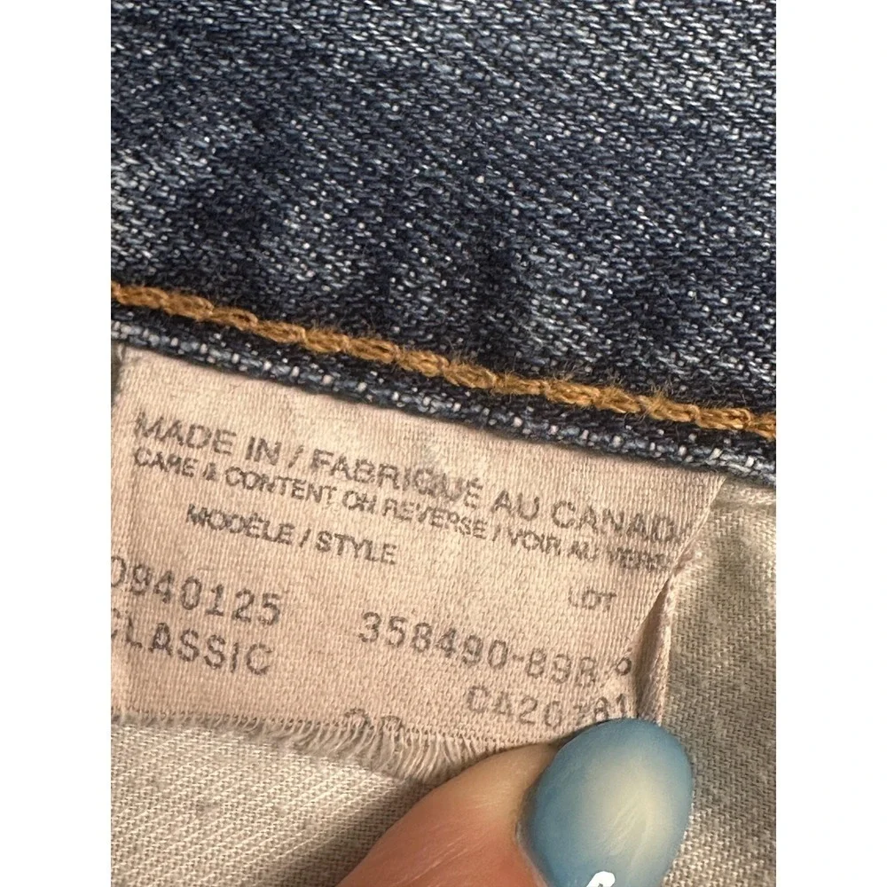 Tommy Hilfiger Jeans Mens 38x29 Blue Classic Straight Red Label Distressed Denim